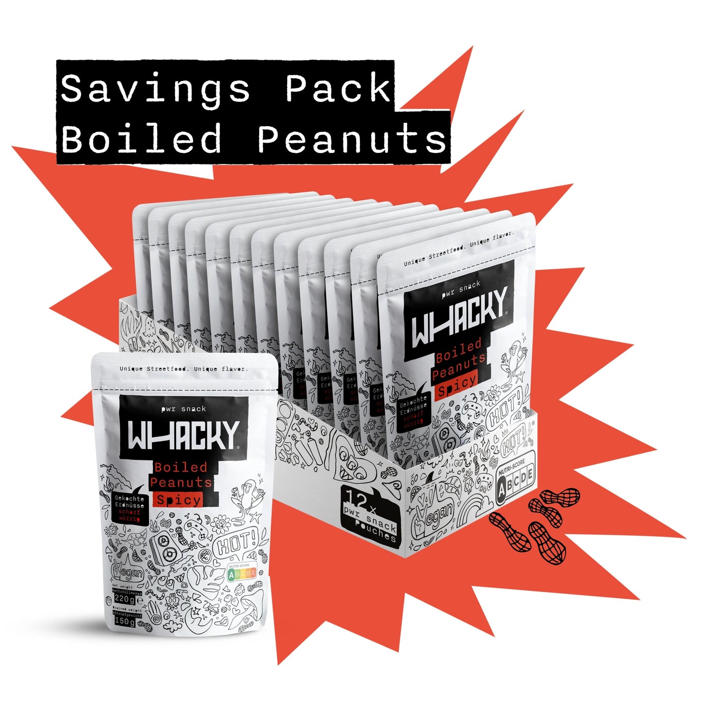 Boiled Peanuts Spicy 12x 220g