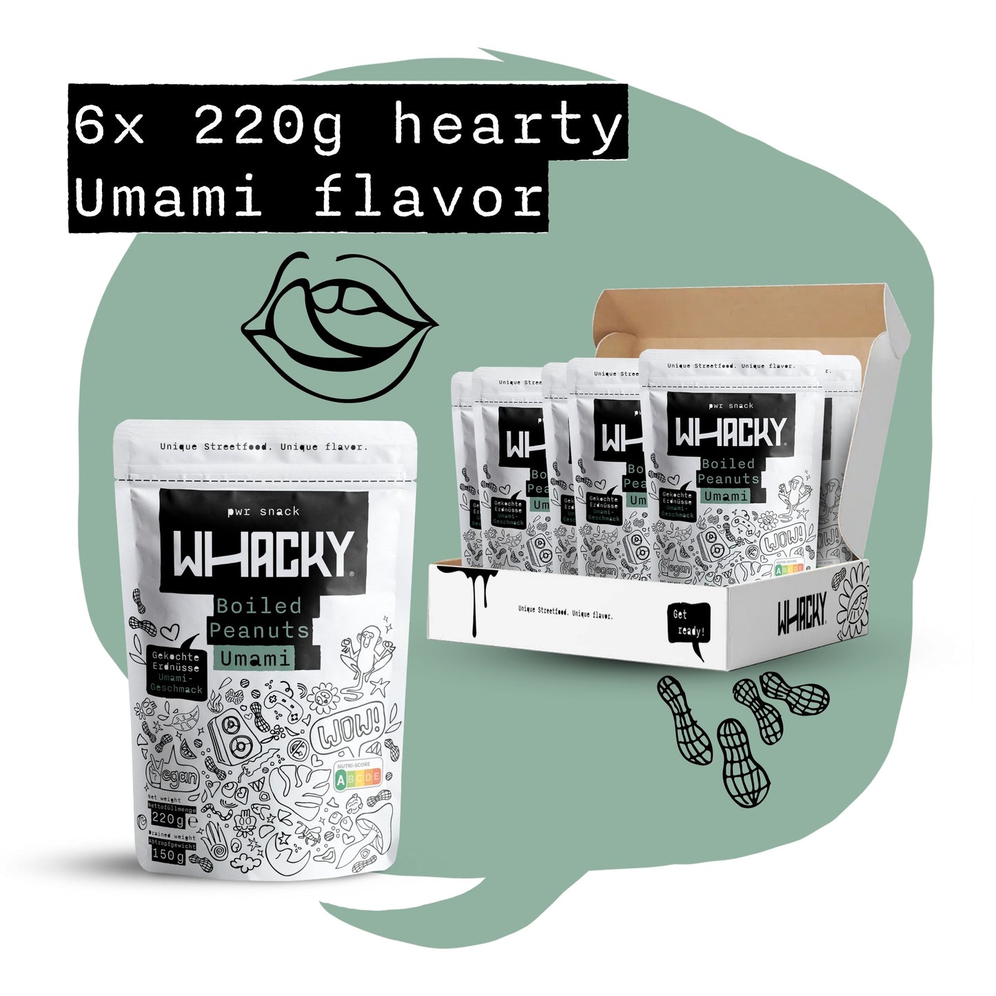Boiled Peanuts Umami Flavoured 6 packs 220 grams 